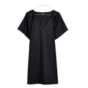 Madewell V-Neck Mini Shirtdress in True Black